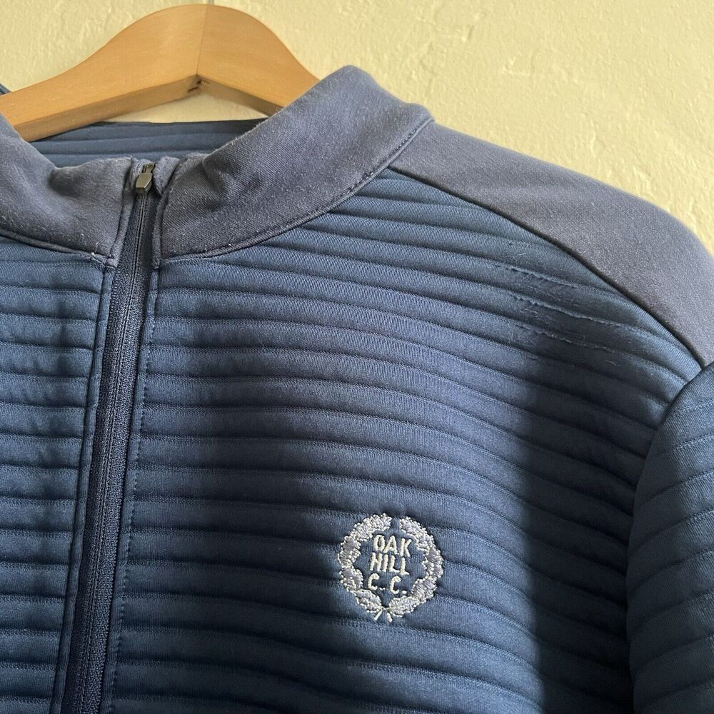 Under Armour Men’s Loose Mock Neck Sweater Size Large 3/4 Zip Ribbed Navy Logo - Picture 4 of 10